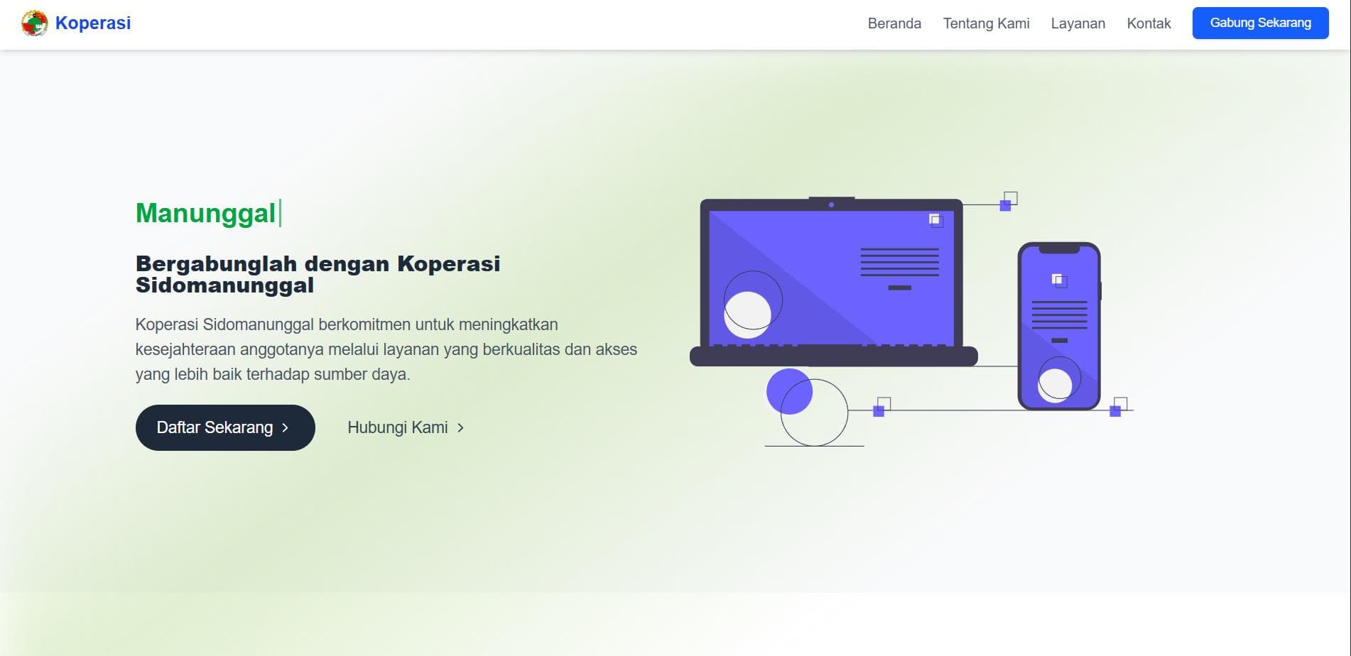 Koperasi Sido Manunggal Website Screenshot